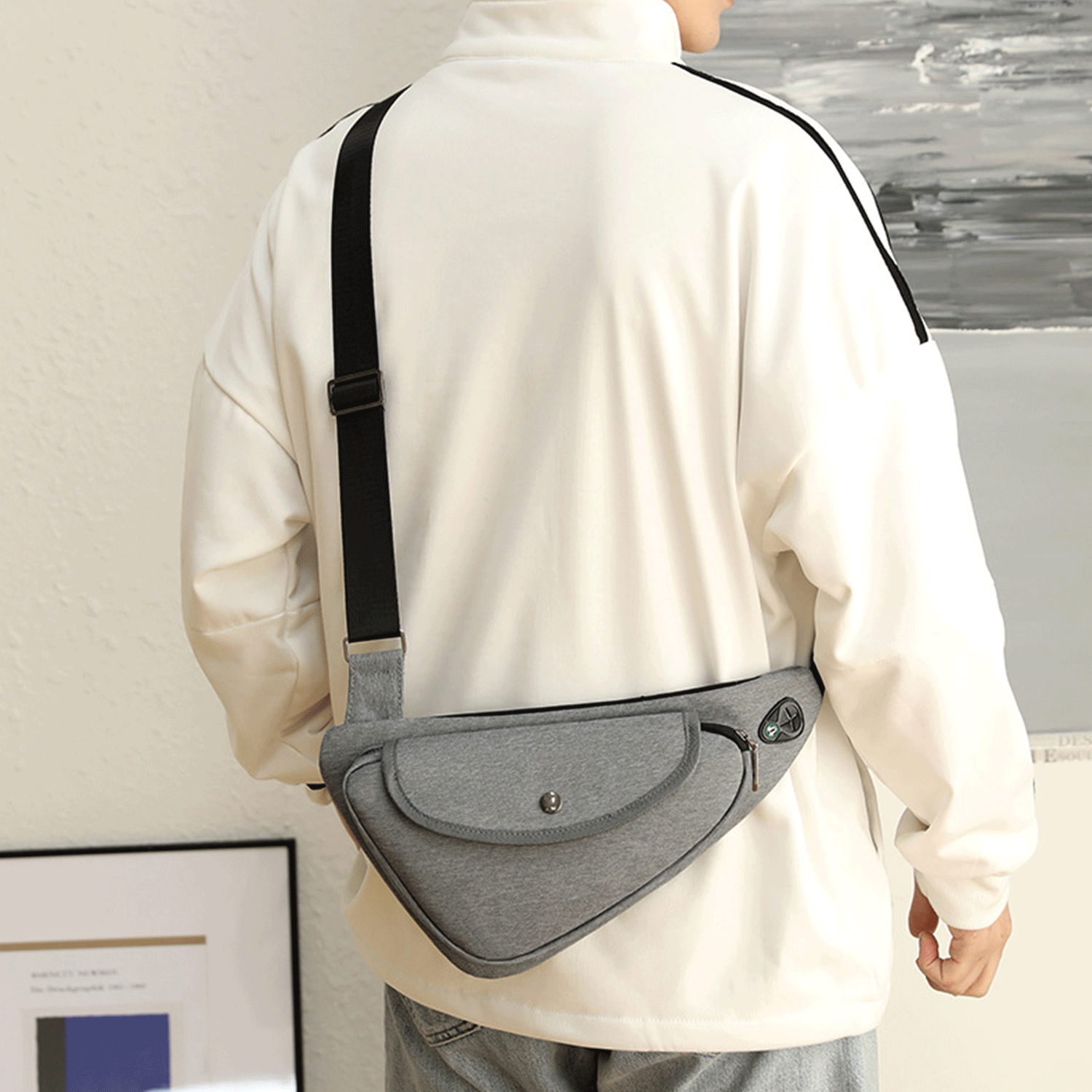 Oxford Cloth Fashion Banana Chest Crossbody Sling Bag 9